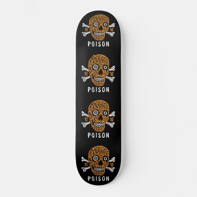 Skateboard - Totenkopf Knochen Gift (Vorderseite)