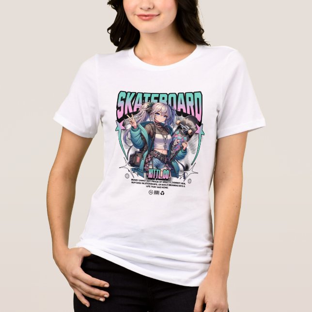 Skateboard Tri-Blend Shirt (Vorderseite)