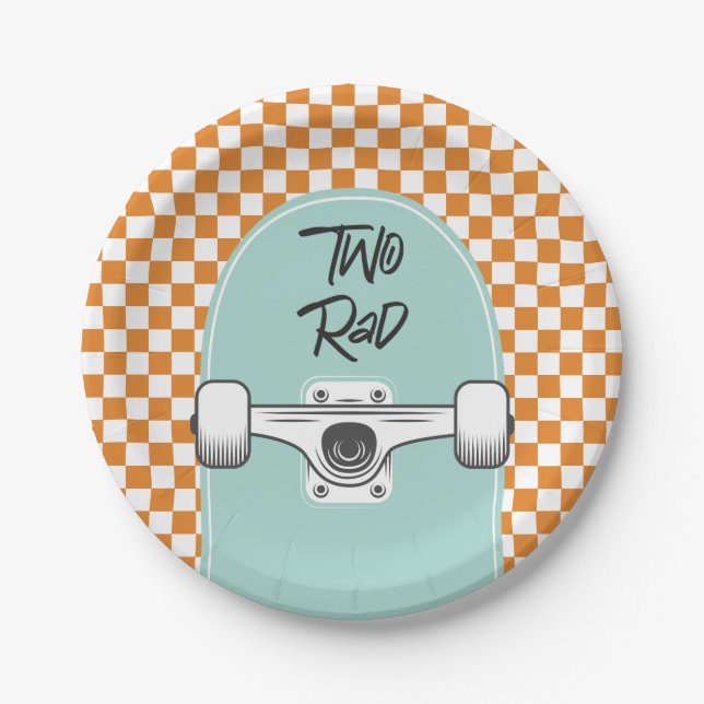 Skateboard Two Rad 2. Geburtstag Papier Teller (Vorderseite)