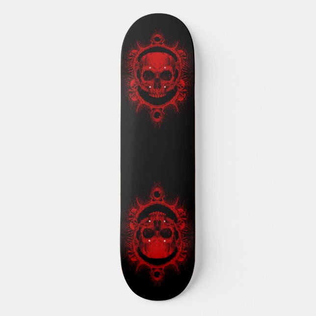 Skateboard Two Red Skeleton Skull (Vorderseite)