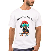 Skateboard und Hund mit Niedlicher Dackel individu