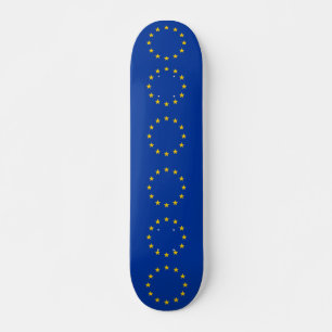 Skateboard unter der Flagge der europäischen Gewer