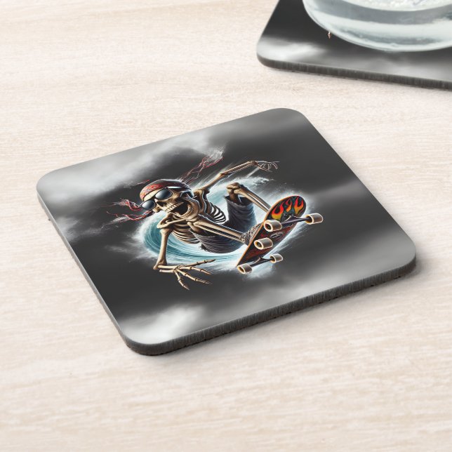 Skateboard-Untersetzer Rattle & Roll Getränkeuntersetzer (Linke Seite)