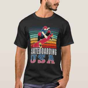 Skateboard USA Sports Team Patriotic American S T-Shirt