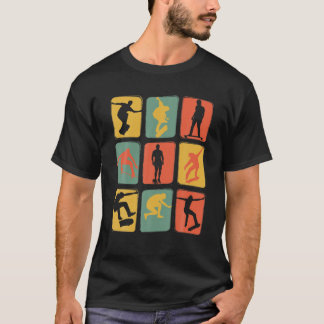 Skateboard Vintag Skater Skaten Skateboard Rück T-Shirt