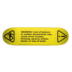 Skateboard-Warnschild mit Piktogrammen Skateboard