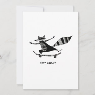 Skateboard-Waschbär – Whimsical Waschbär-Tier  Feiertagskarte