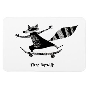 Skateboard-Waschbär – Whimsical Waschbär Tier Magnet