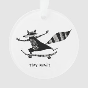Skateboard-Waschbär – Whimsical Waschbär-Tier Ornament