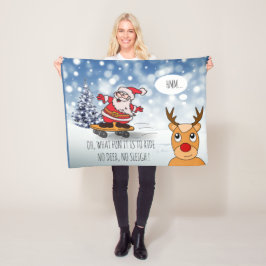 Skateboard Weihnachten RentierSchlitten Winter Fleecedecke