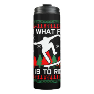 Skateboard Weihnachten Thermosbecher