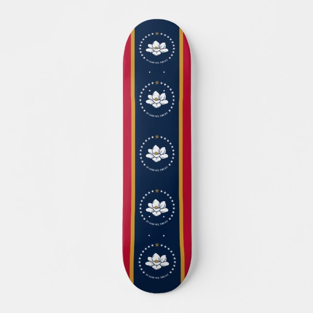 Skateboard with flag of Mississippi State, USA (Vorne)