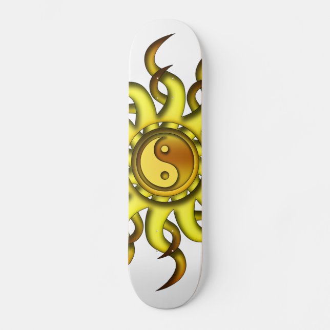 Skateboard, Yin Yang Sun, Yellow Gold Skateboard (Vorderseite)