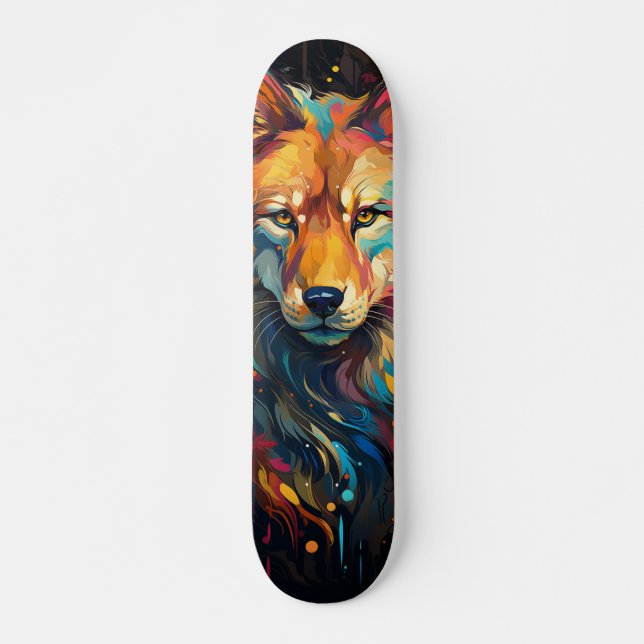 skateboard Zorro Territorial naranja y azul (Vorne)