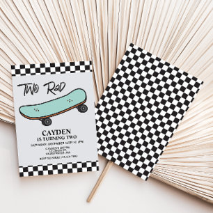 Skateboard Zwei Krasse 2. Geburtstag Einladung