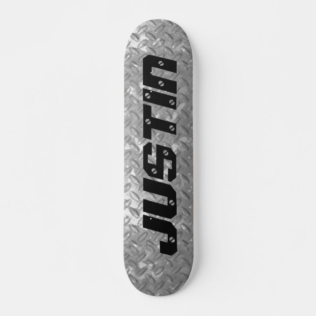 Skateboarddeck aus personalisiertem Stahlblech (Vorne)