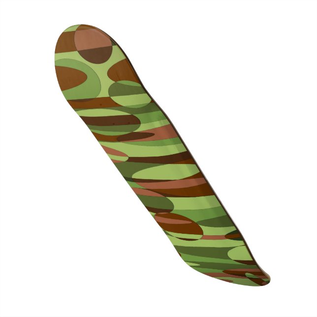 Skateboarddecke mit grünen und braunen Scherben Skateboard (Vorderseite)