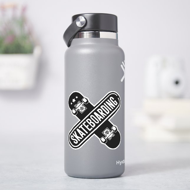 Skateboarden 4" Kiss Cut Vinyl Sticker (HydroFlask)