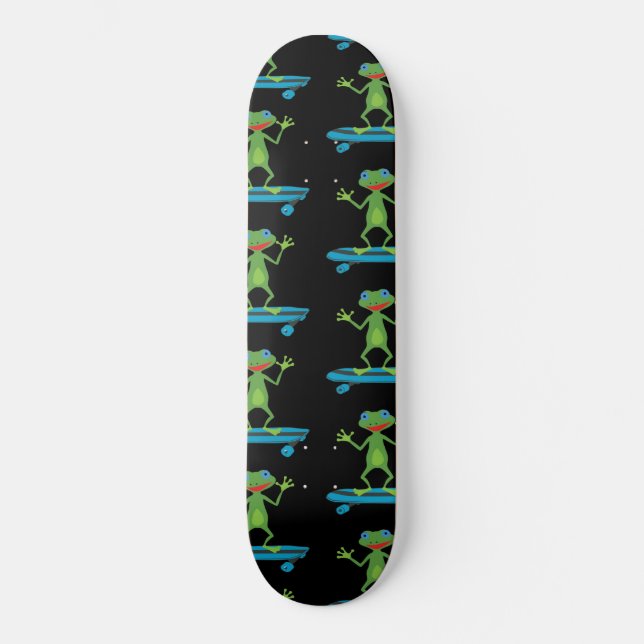Skateboarden Frosch Funny Skateboard Tierlover (Vorderseite)