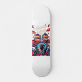 Skateboarden Furbabys Art - Rock & Roll Vibes auf Skateboard