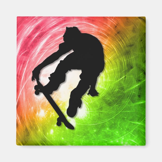 Skateboarden in einem psychedelischen Zyklon Magnet (Vorne)