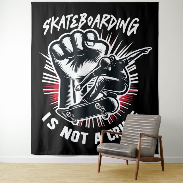 Skateboarden ist kein Verbrechen Wandteppich (Beispiel)