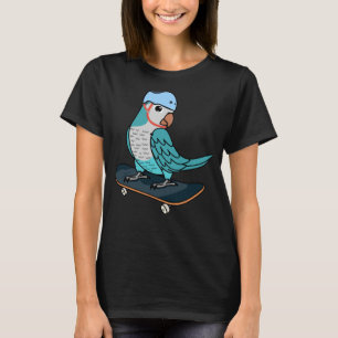 Skateboarden Parrot I Blauer Mönch Parakeet Quaker T-Shirt