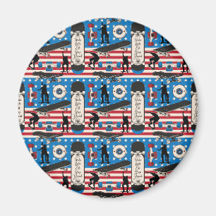Skateboarden Patriotischer USA-Skateboarder Magnet
