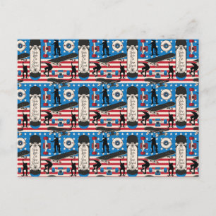Skateboarden Patriotischer USA Skateboarder Postkarte
