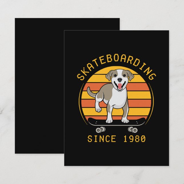 Skateboarden seit 1980 begleitkarte (Vorne/Hinten)