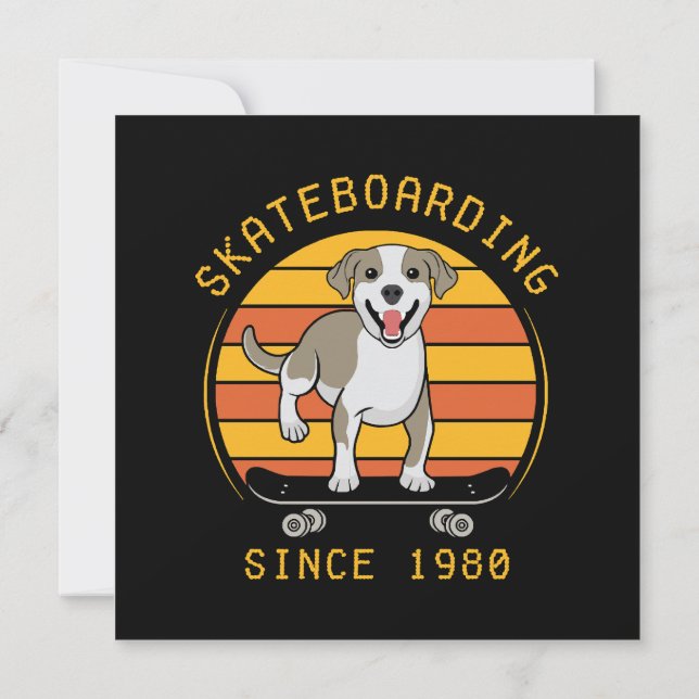 Skateboarden seit 1980 einladung (Rückseite)