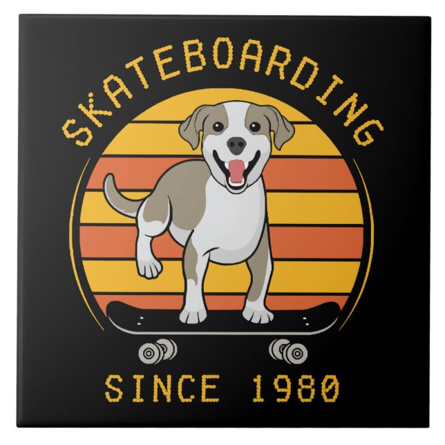 Skateboarden seit 1980 fliese (Vorderseite)