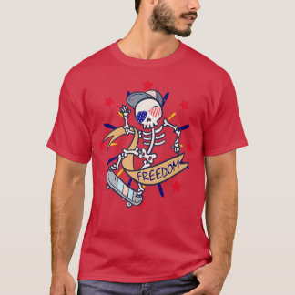 Skateboarden Skelett Funny Skeletons Skateboard T-Shirt