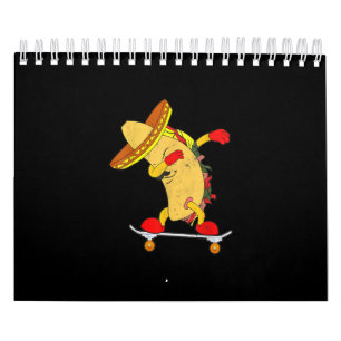 Skateboarden Taco Auf Skateboard Geschenk Skater Kalender