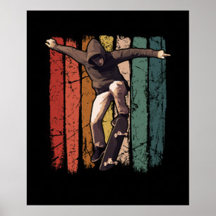 Skateboarden - Vintage Retro-Skateboarder Poster