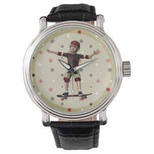 Skateboarder Armbanduhr