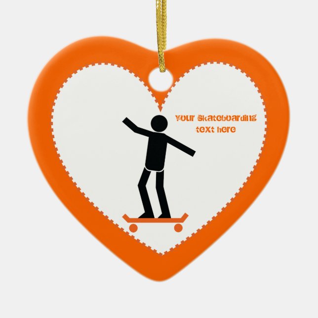 Skateboarder auf seinem Skateboard Keramikornament (Vorne)