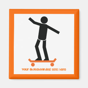 Skateboarder auf seinem Skateboard Magnet