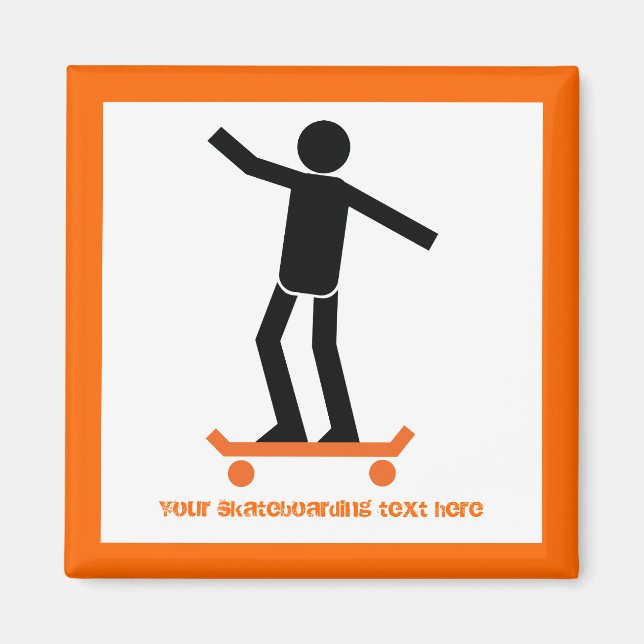 Skateboarder auf seinem Skateboard Magnet (Vorne)