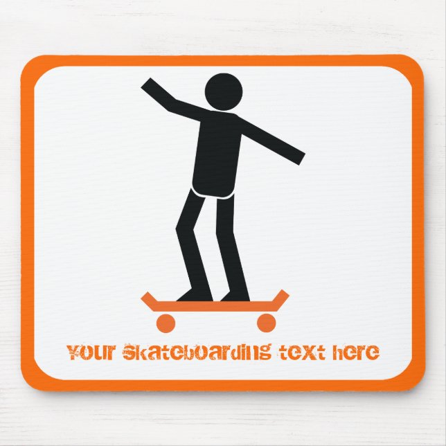 Skateboarder auf seinem Skateboard Mousepad (Vorne)