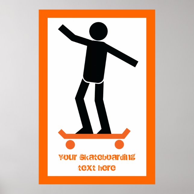 Skateboarder auf seinem Skateboard Poster (Vorne)