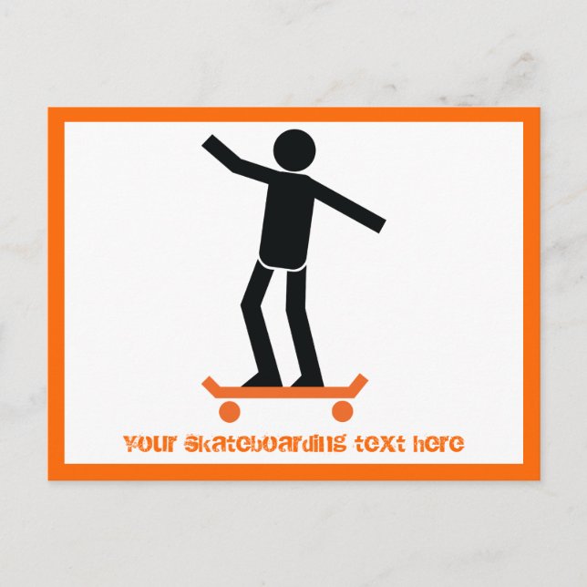 Skateboarder auf seinem Skateboard Postkarte (Vorderseite)