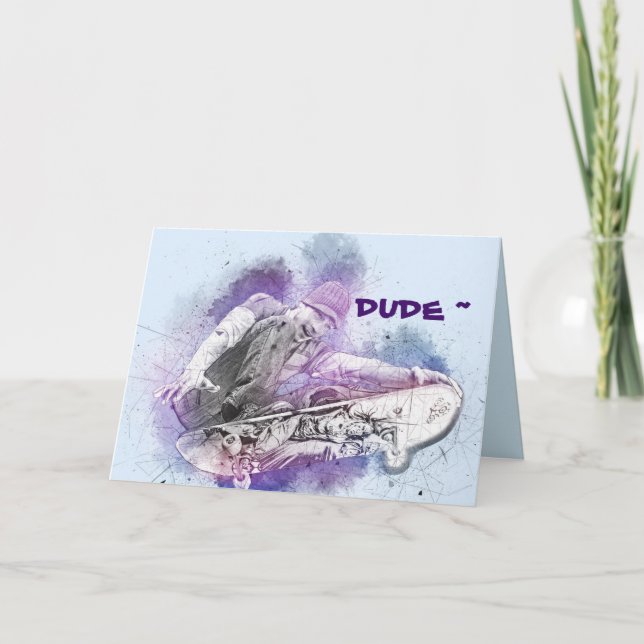 SKATEBOARDER BIRTHDAY CARD DANKESKARTE (Vorderseite)