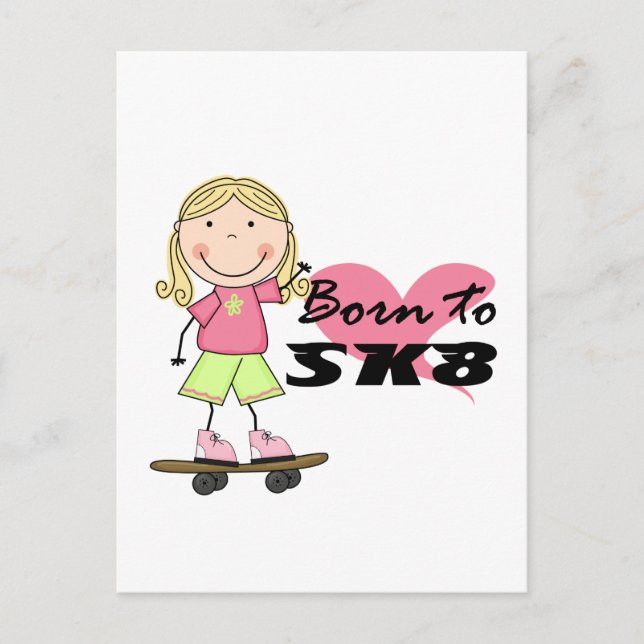 SKATEBOARDER - Blond Girl Tshirts und Geschenke Postkarte (Vorderseite)
