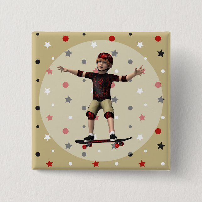 Skateboarder Button (Vorderseite)