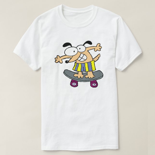 Skateboarder Charakter Skateboarden Spaß Skateboar T-Shirt (Design vorne)