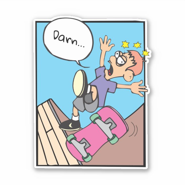 Skateboarder Custom-Cut Vinyl Sticker (Vorderseite)