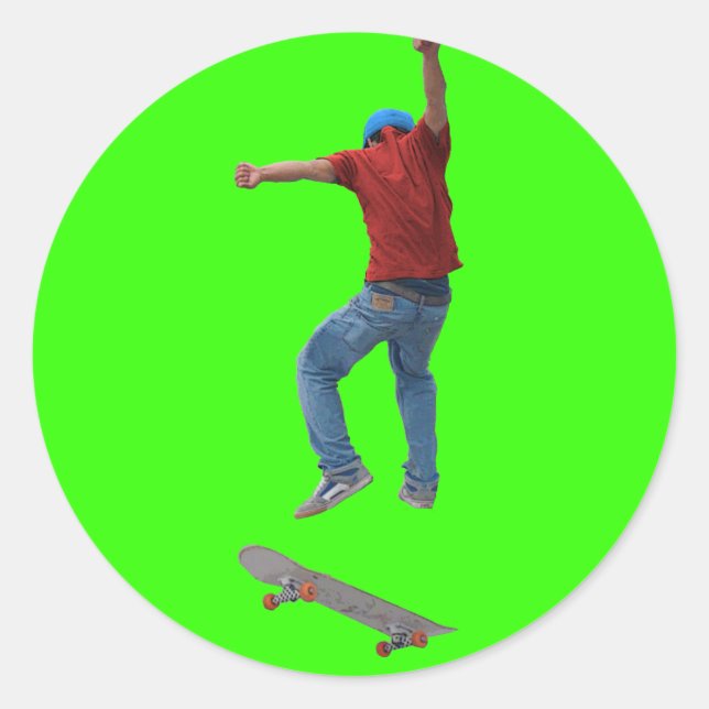 Skateboarder erhalten etwas Air Action Street Kulc Runder Aufkleber (Vorderseite)