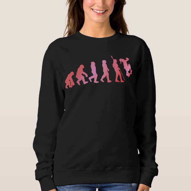 Skateboarder Evolution Skater Freestyle Skateboard Sweatshirt (Vorderseite)