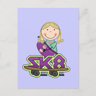 SKATEBOARDER Extremsport - Blond Girl Postkarte